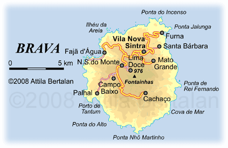 Brava (Cabo Verde) Karte