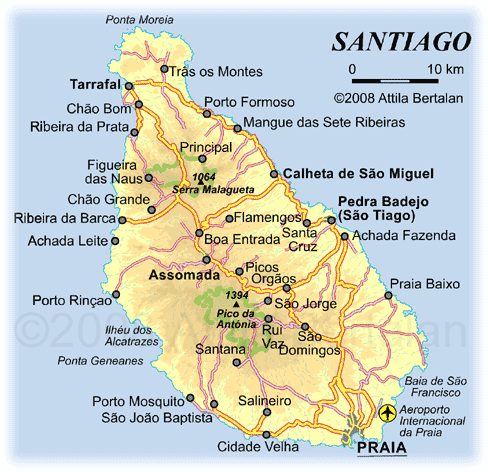 Santiago (Cabo Verde) Karte